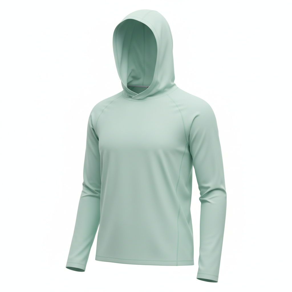 Mint Green Hooded Performance Shirt