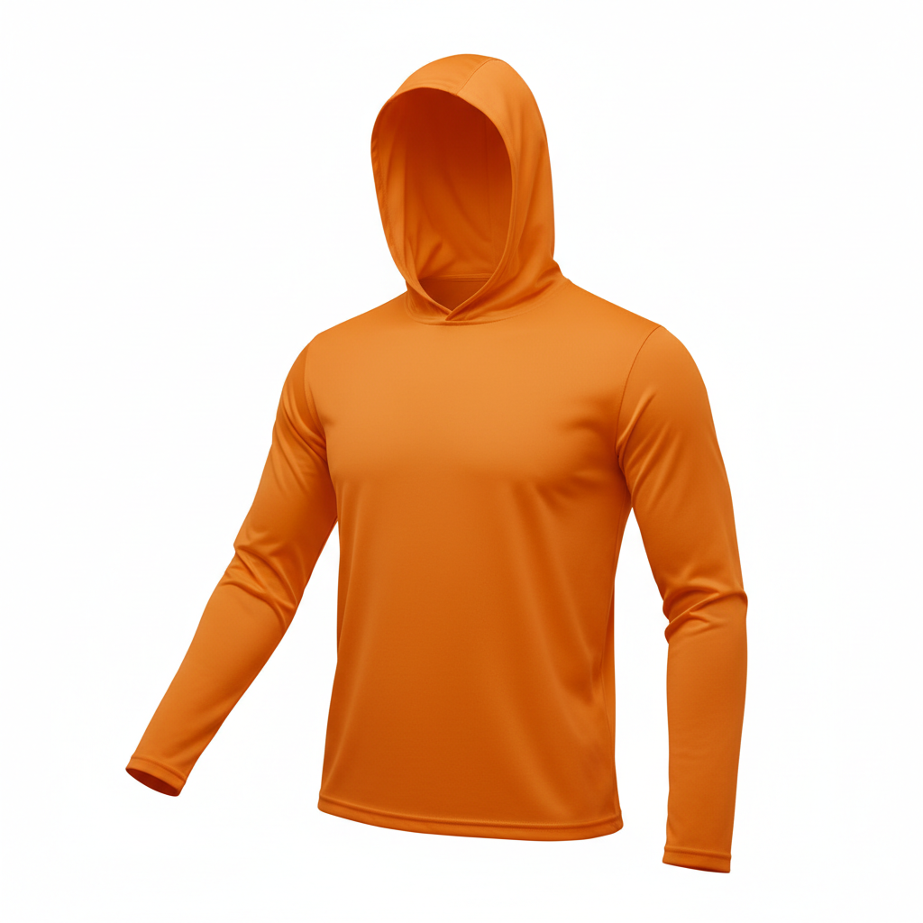 Neon Orange Hooded Performance Shirt