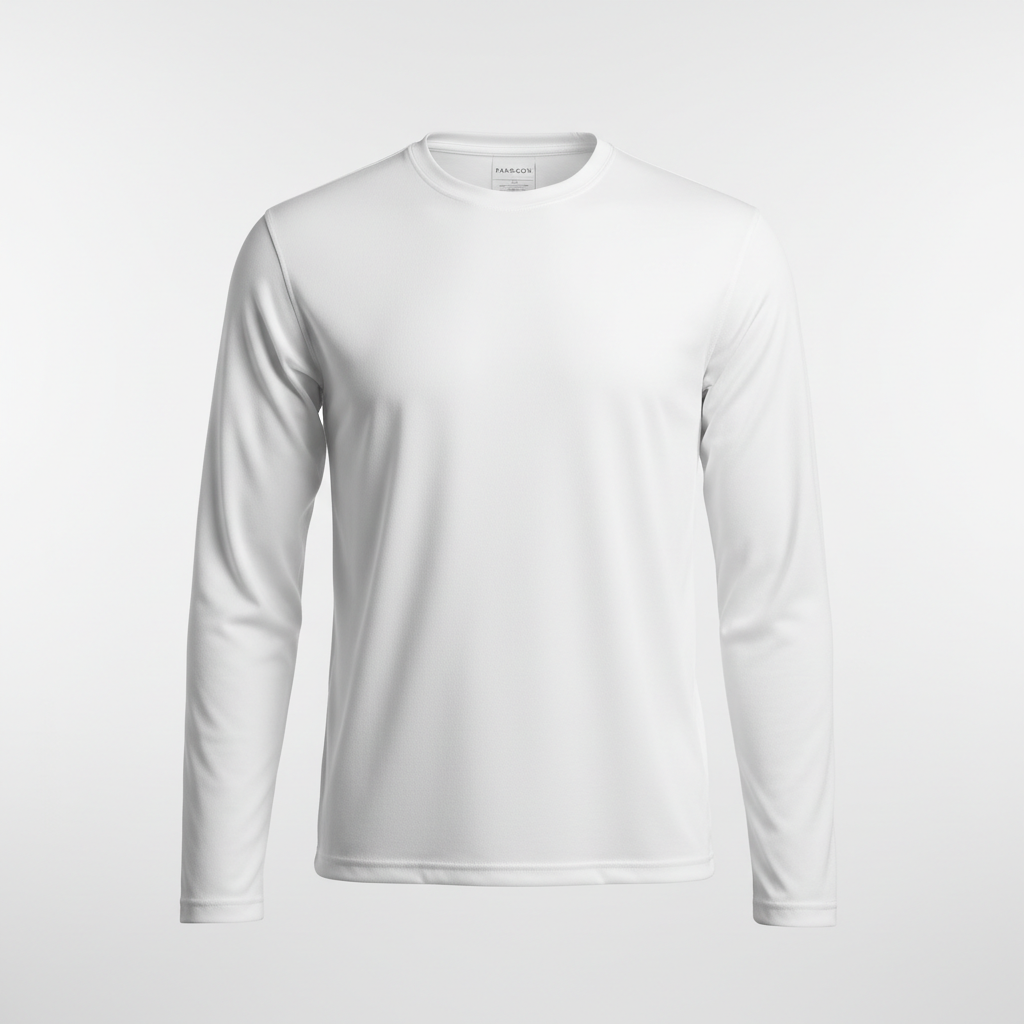 White Unisex Long Sleeve Performance