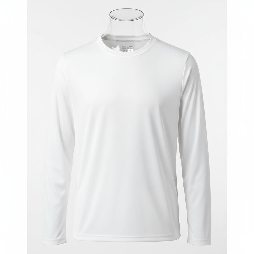 White Youth Long Sleeve Performance